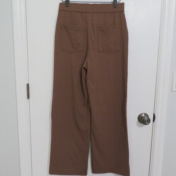 Halara Womens Sz M Mocha Brown High Waist Wide Leg Pants Casual Comfy Fit - Picture 2 of 7